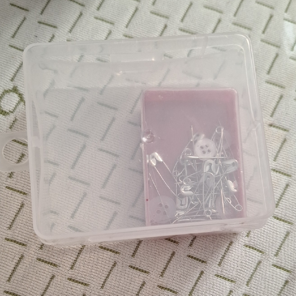 Unk Pink and Clear Sewing Kit Box